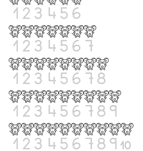 Fichas para descargar e imprimir para aprender los números del 1 al 10